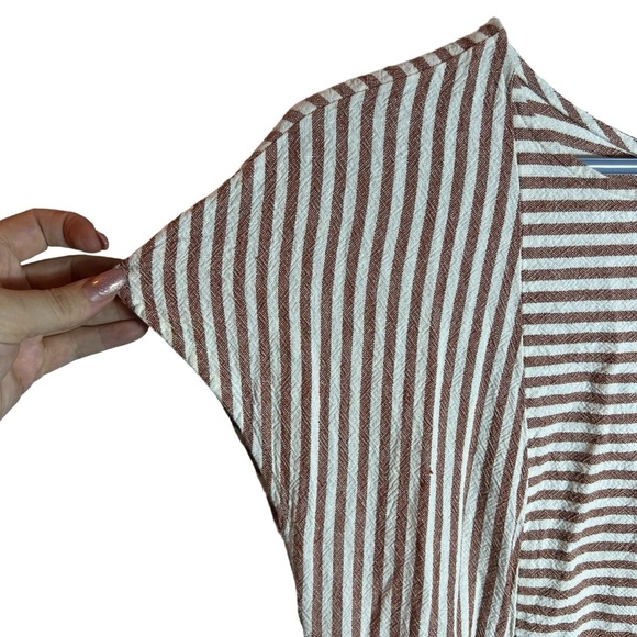 Madewell Daphne Stripe Play Linen Blend Tunic Dress in Rust, Small - Picture 5 of 11